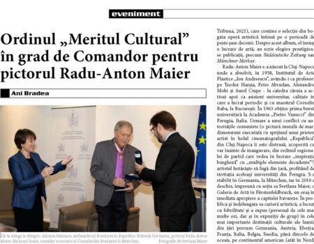 Ordinul „Meritul Cultural” în grad de Comandor pentru pictorul Radu-Anton Maier